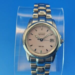 Vintage 1996 CITIZEN Eco Drive Pink Champagne Solar Powered Women's Quartz Watch
